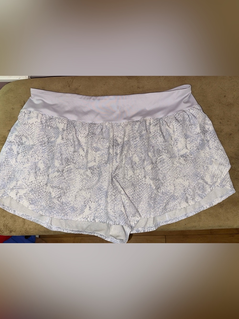 Avia Lavender Snake-Print Athletic Shorts